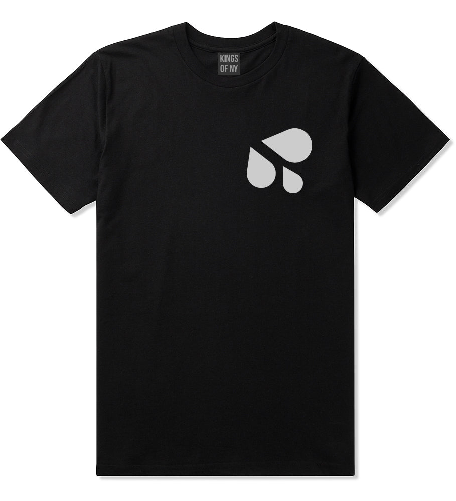 Wet_Splashing_Sweat_Emoji_Chest Mens Black T-Shirt by Kings Of NY