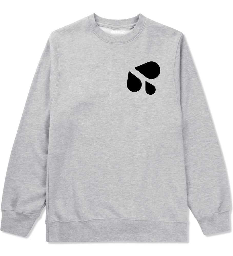 Wet Splashing Sweat Emoji Chest Mens Grey Crewneck Sweatshirt by Kings Of NY