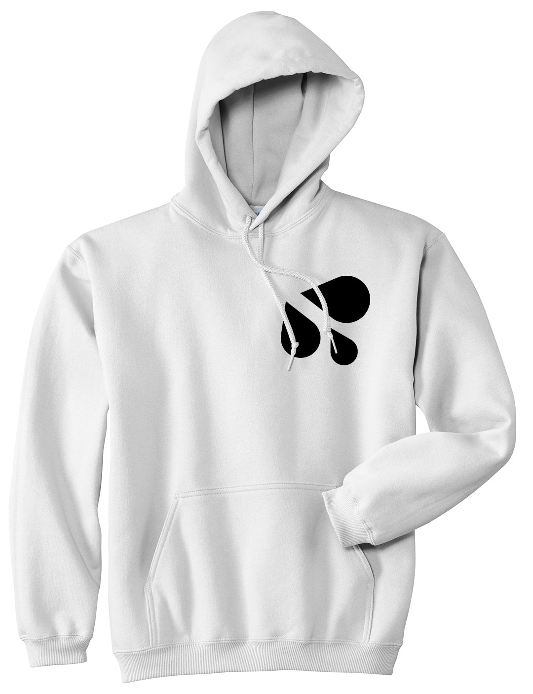 Wet Splashing Sweat Emoji Chest Mens White Pullover Hoodie by Kings Of NY