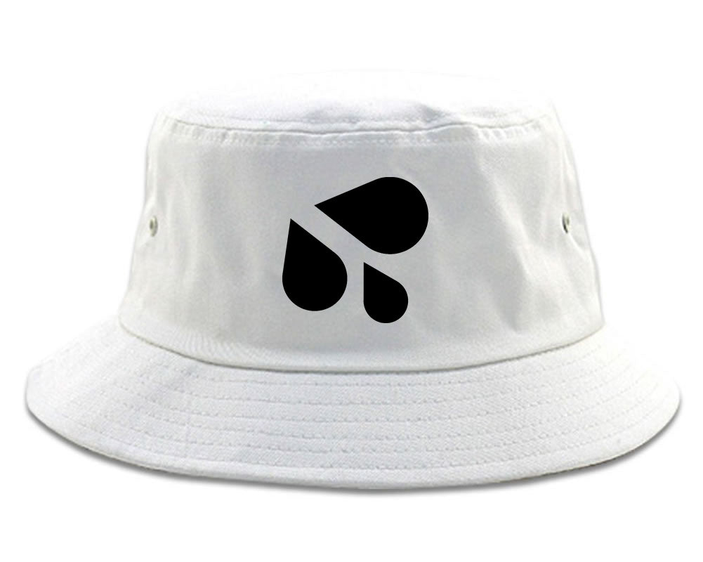 Wet_Splashing_Sweat_Emoji_Chest Mens White Bucket Hat by Kings Of NY