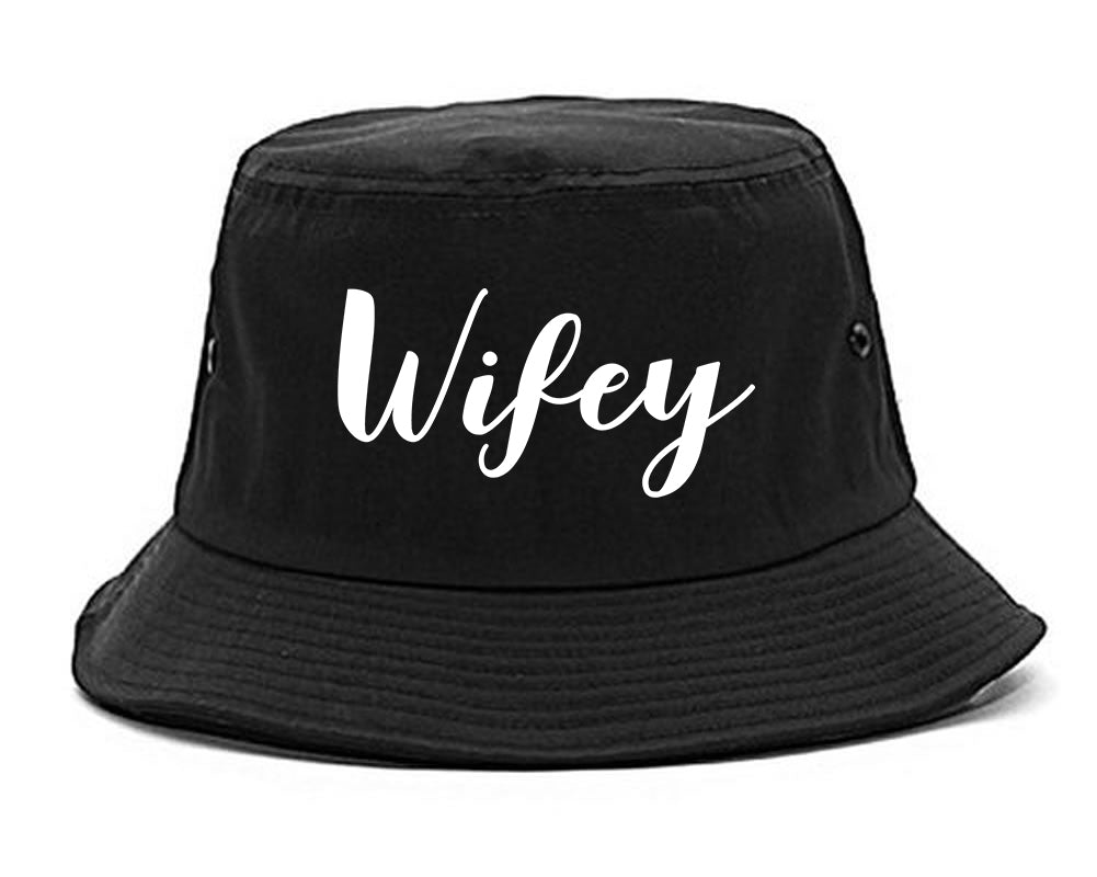 Wifey Script Bucket Hat Black