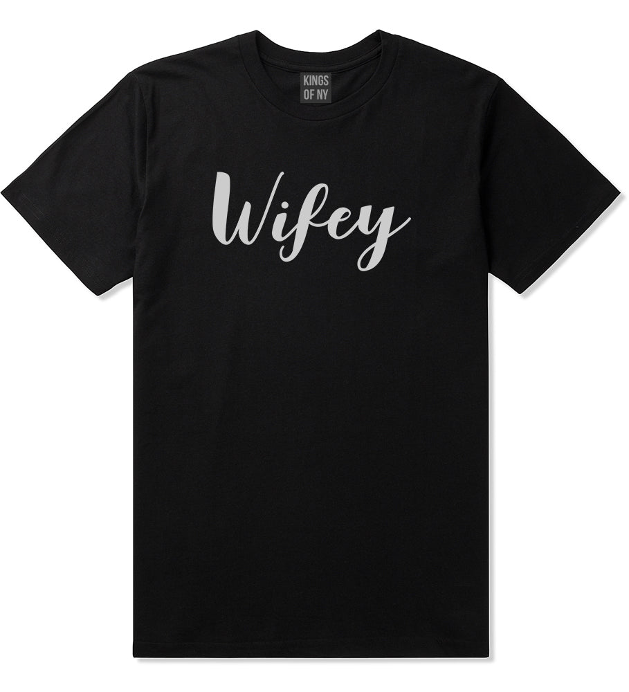 Wifey Script Black T-Shirt by Kings Of NY