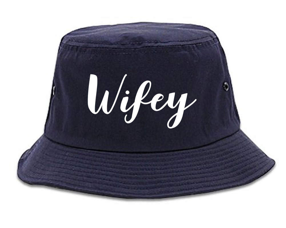 Wifey Script Bucket Hat Blue