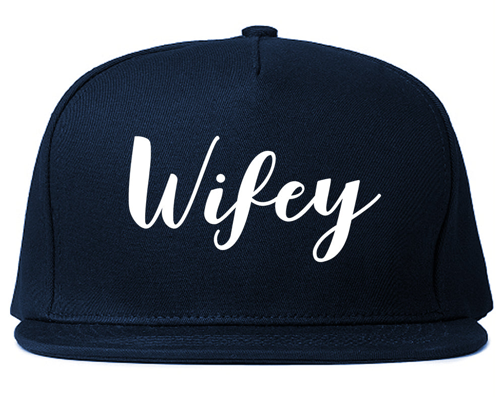 Wifey Script Snapback Hat Blue