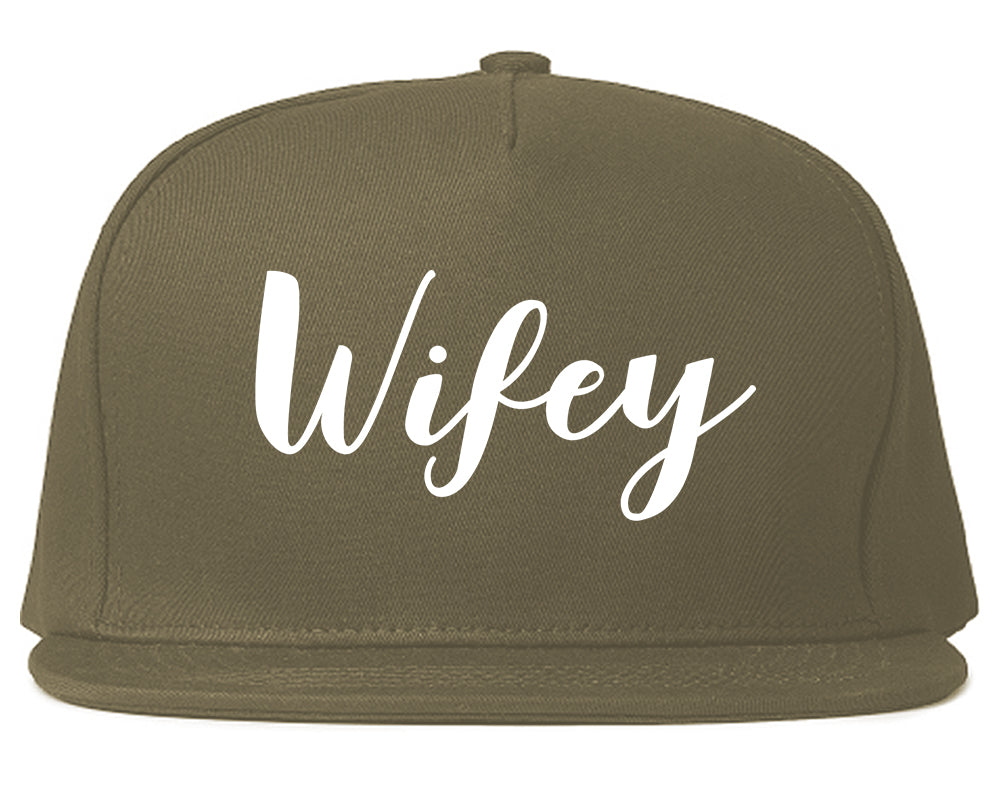 Wifey Script Snapback Hat Grey