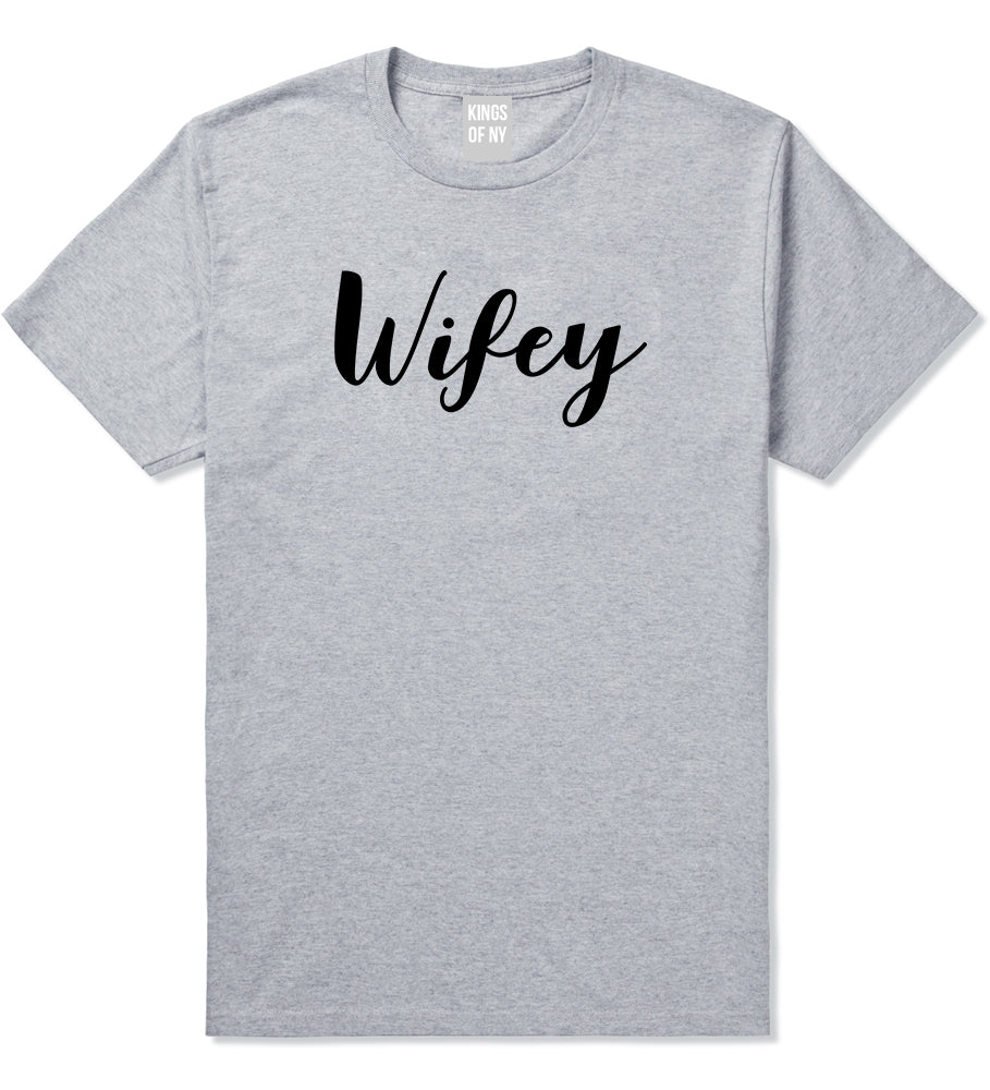 Wifey Script Grey T-Shirt by Kings Of NY