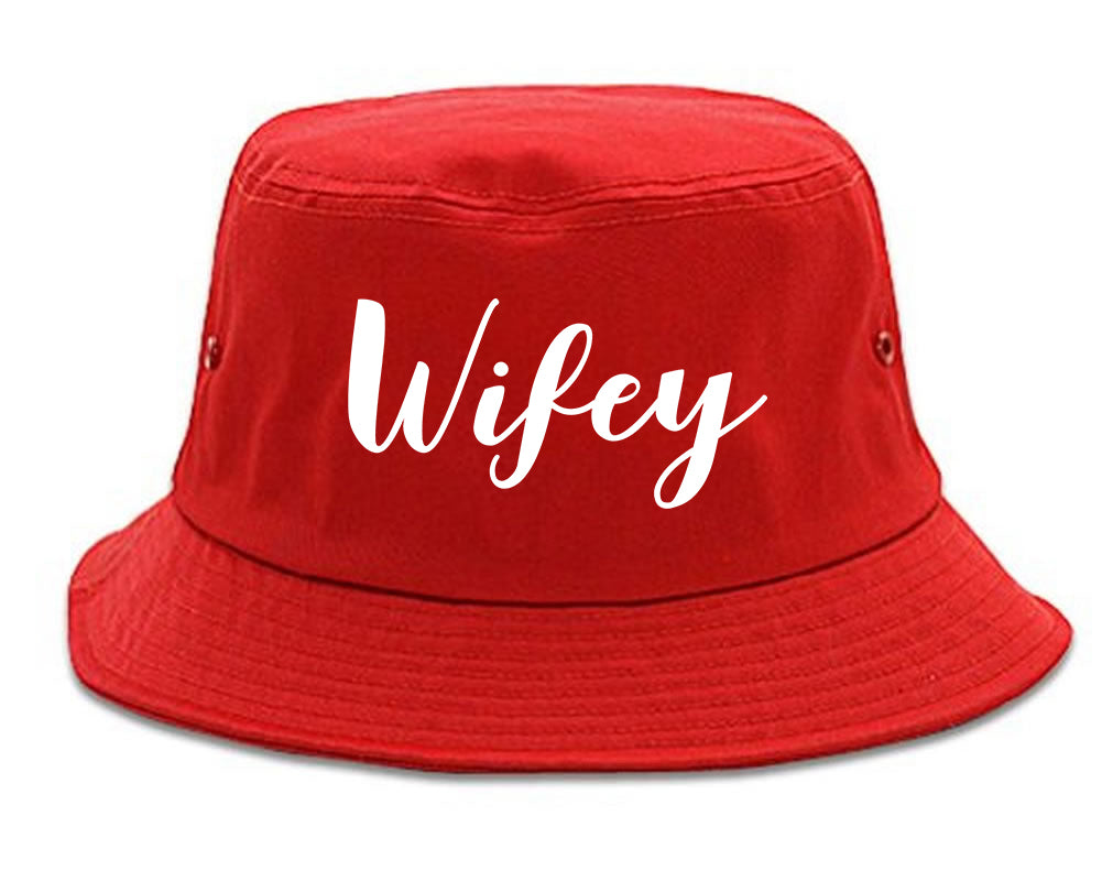 Wifey Script Bucket Hat Red