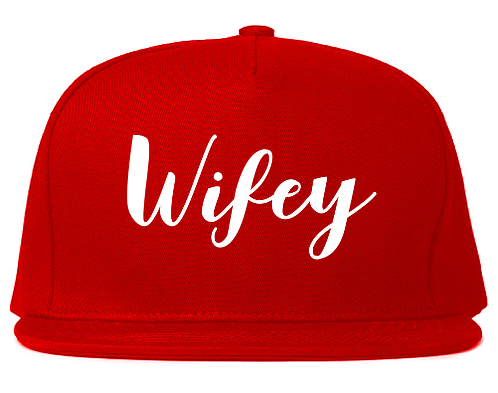 Wifey Script Snapback Hat Red