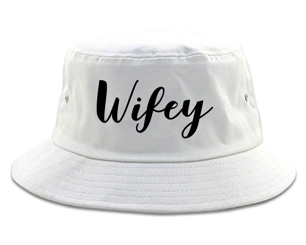 Wifey Script Bucket Hat White
