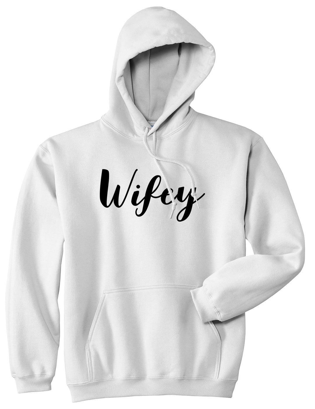 Wifey Script White Pullover Hoodie by Kings Of NY