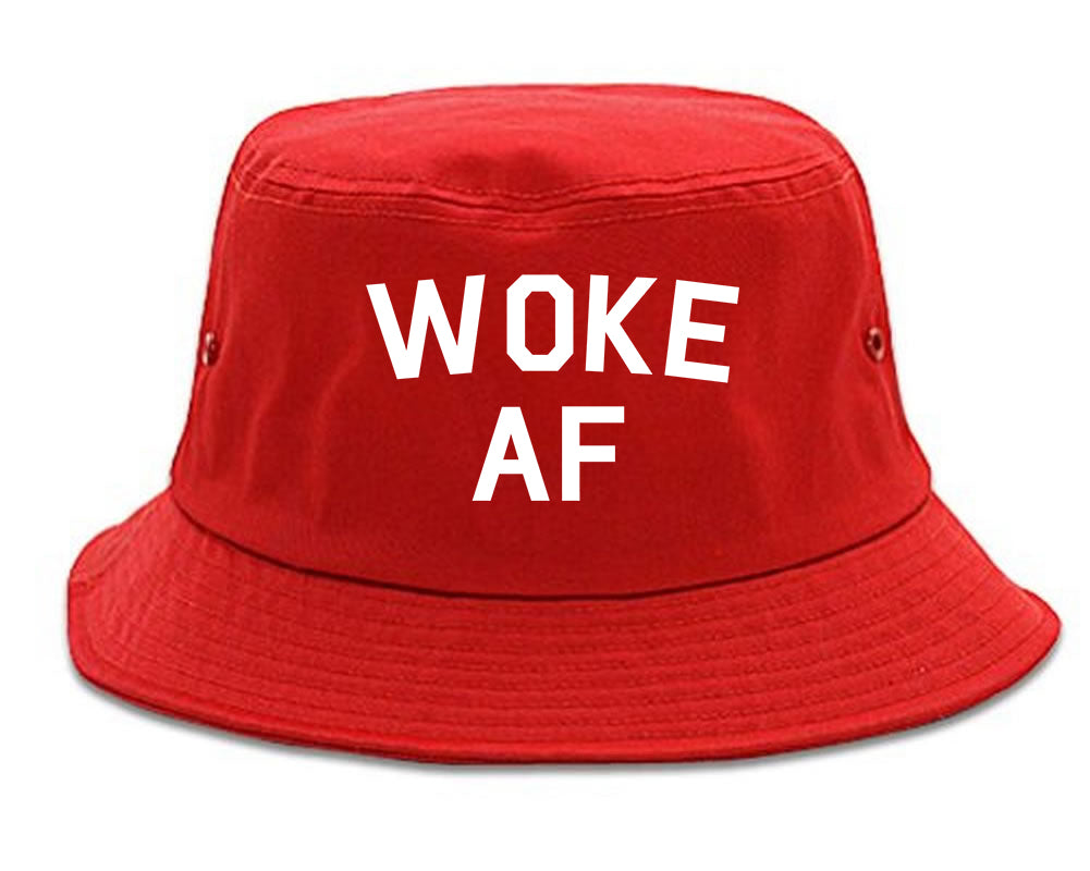 Woke AF Mens Snapback Hat Red