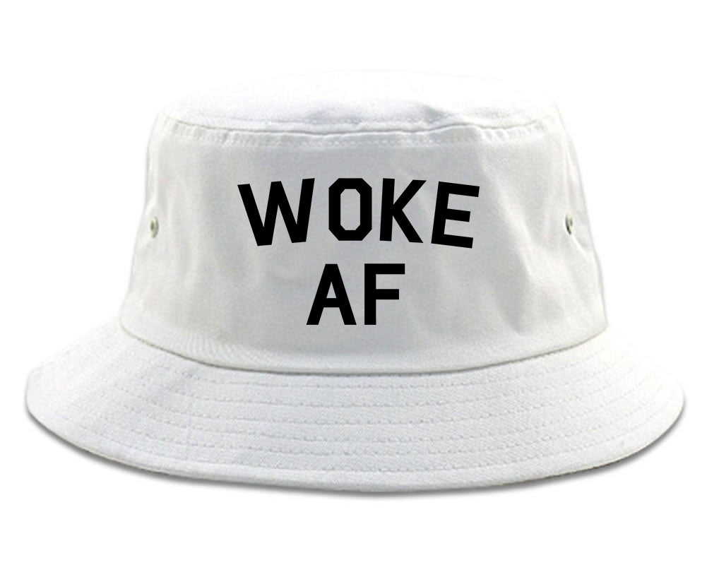 Woke AF Mens Snapback Hat White