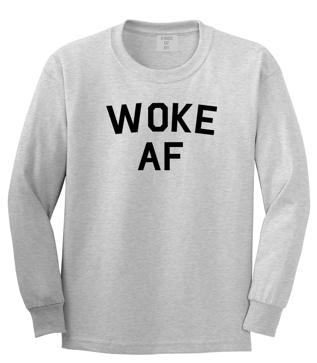 Woke AF Mens Long Sleeve T-Shirt Grey