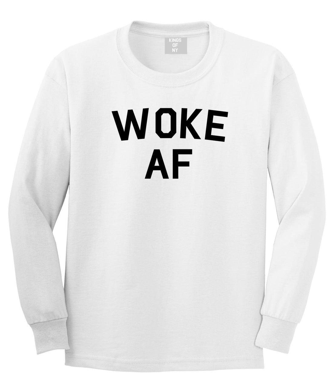 Woke AF Mens Long Sleeve T-Shirt White