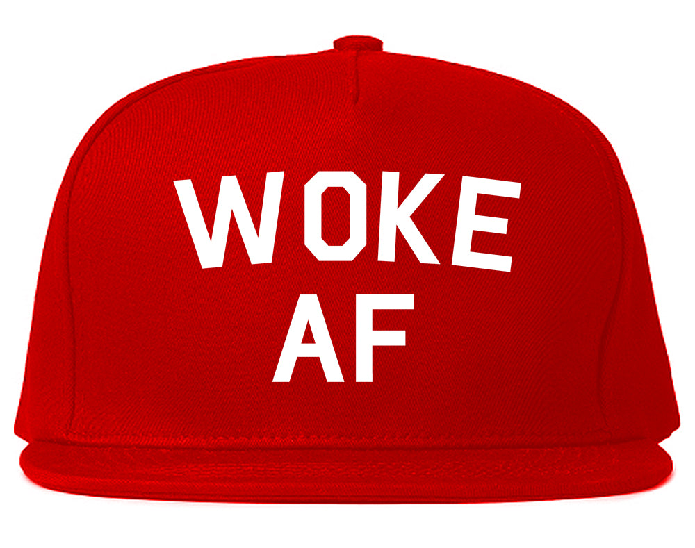 Woke AF Mens Snapback Hat Red