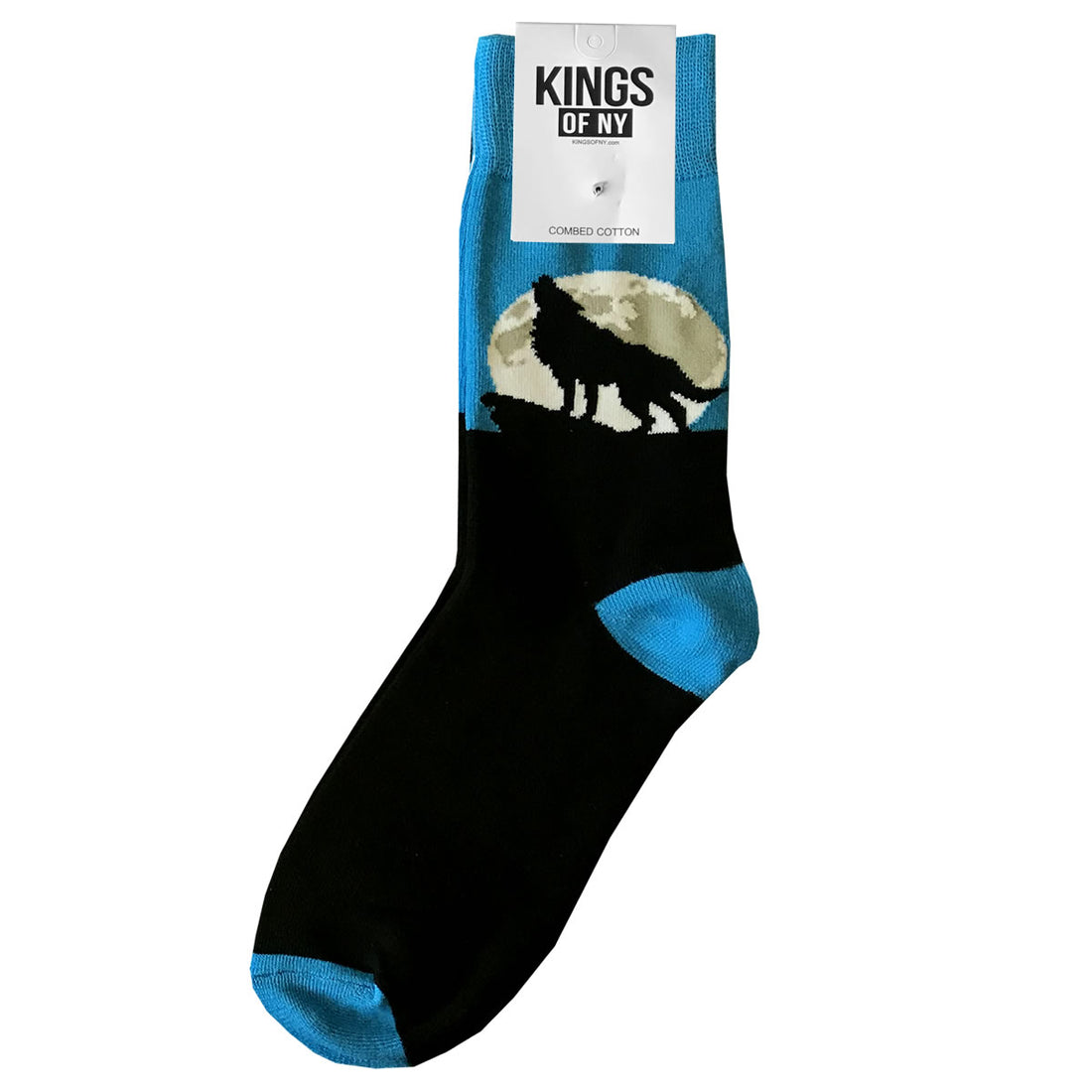 Wolf Howling At The Moon Animal Mens Cotton Socks