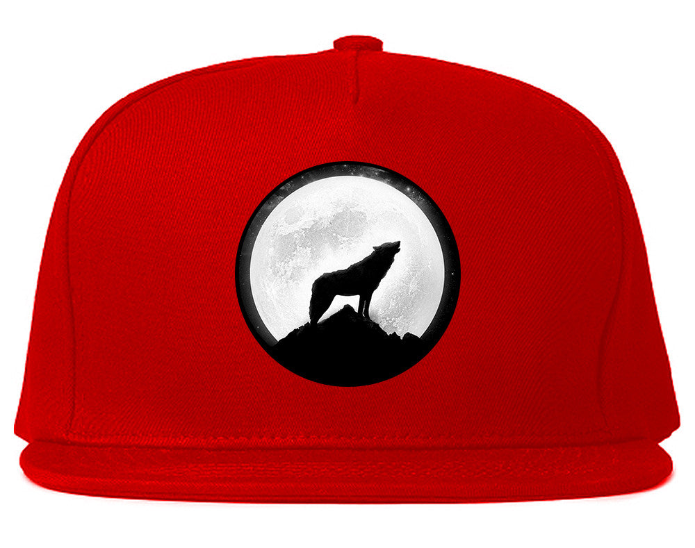 Wolf Howling Moon Snapback Hat