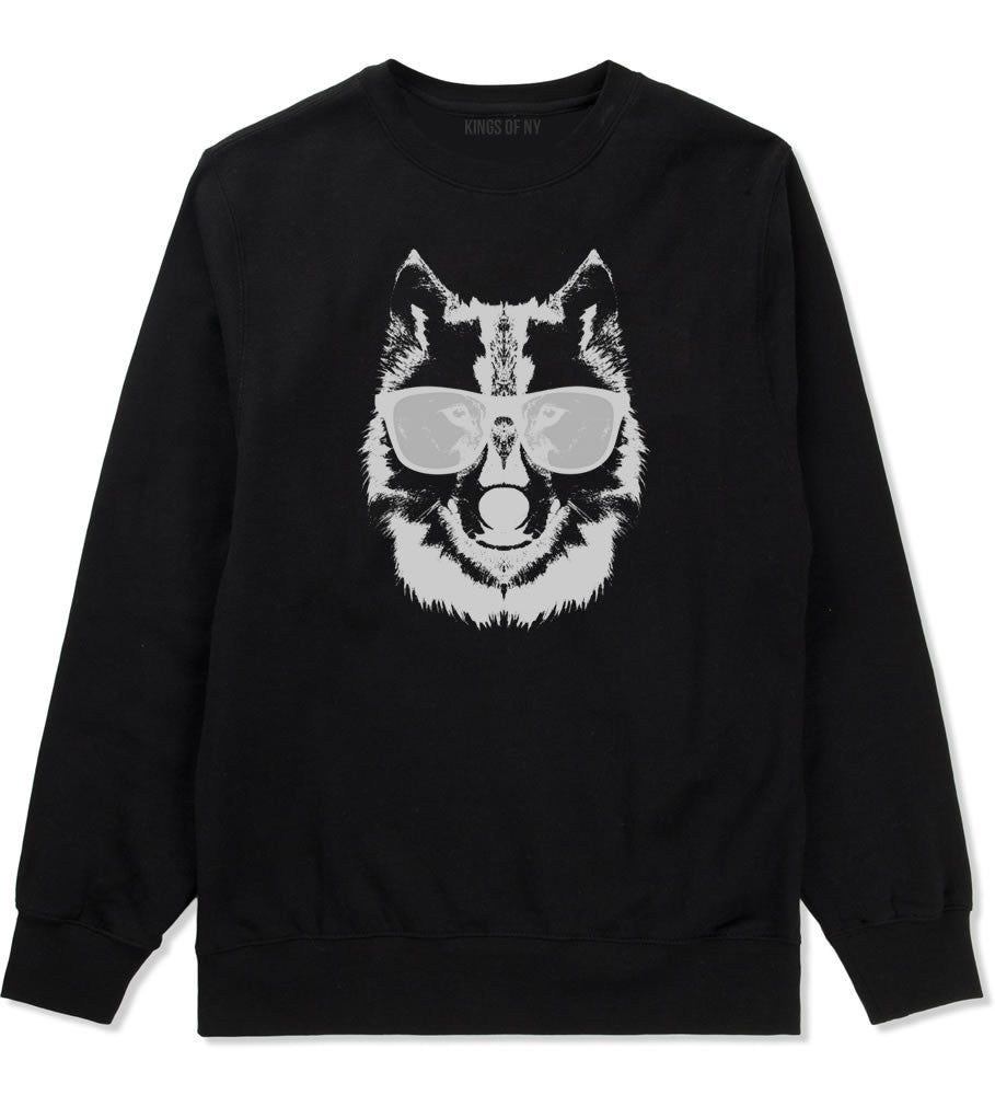 Wolf With Glasses Funny Crewneck Sweatshirt