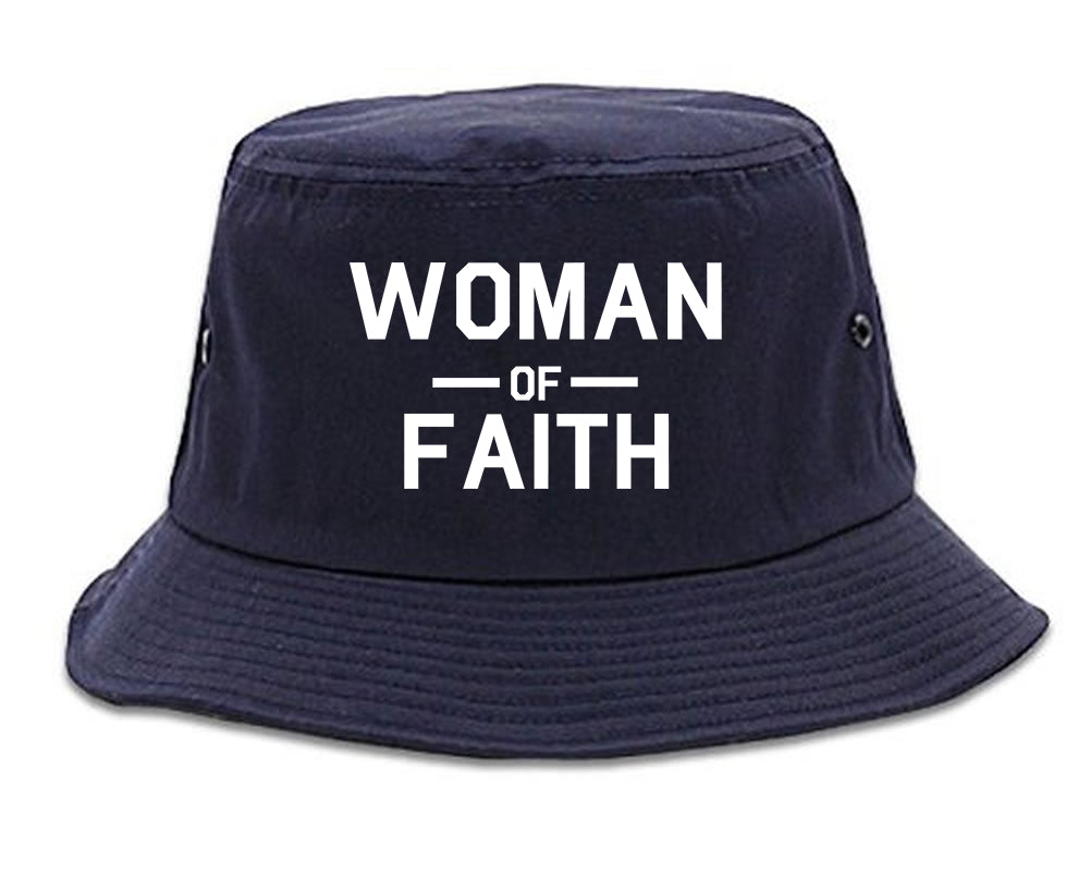 Woman_Of_Faith_God Navy Blue Bucket Hat