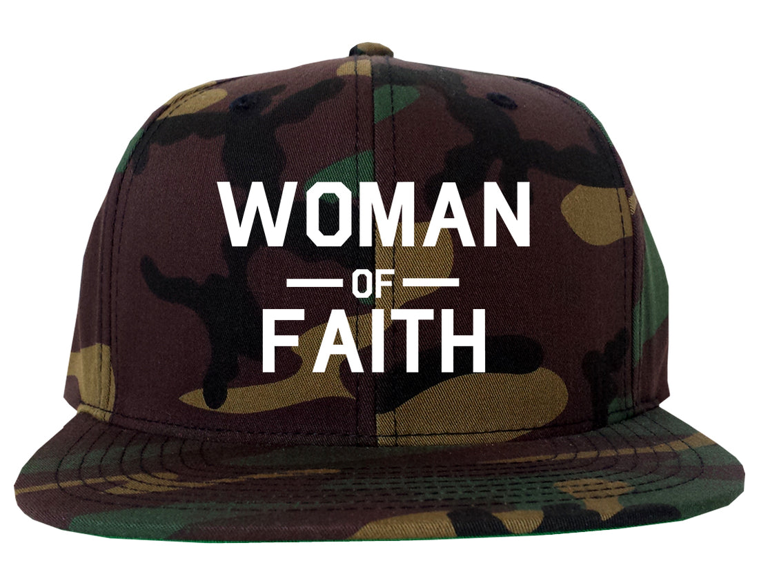 Woman_Of_Faith_God Camo Snapback Hat