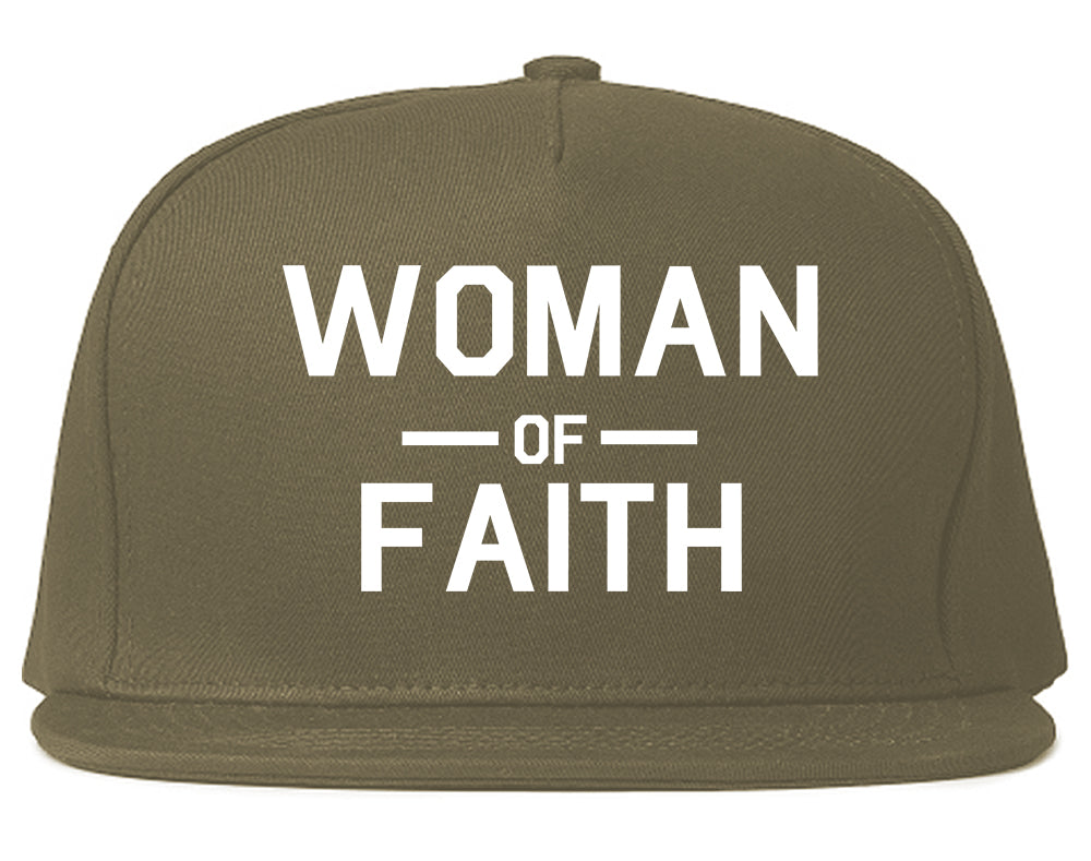 Woman_Of_Faith_God Grey Snapback Hat