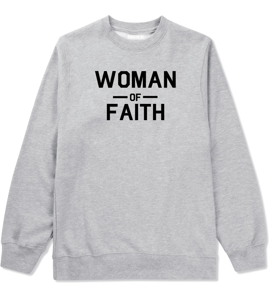 Woman Of Faith God Mens Grey Crewneck Sweatshirt by KINGS OF NY