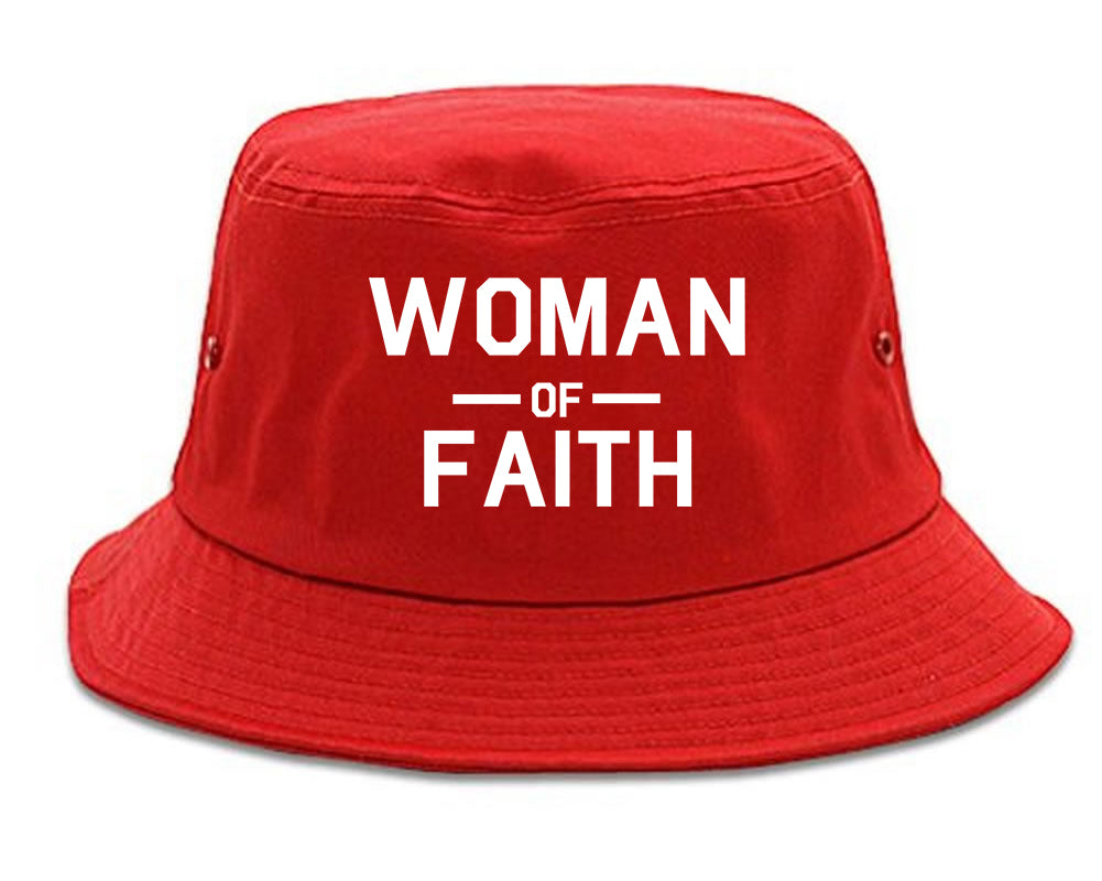 Woman_Of_Faith_God Red Bucket Hat