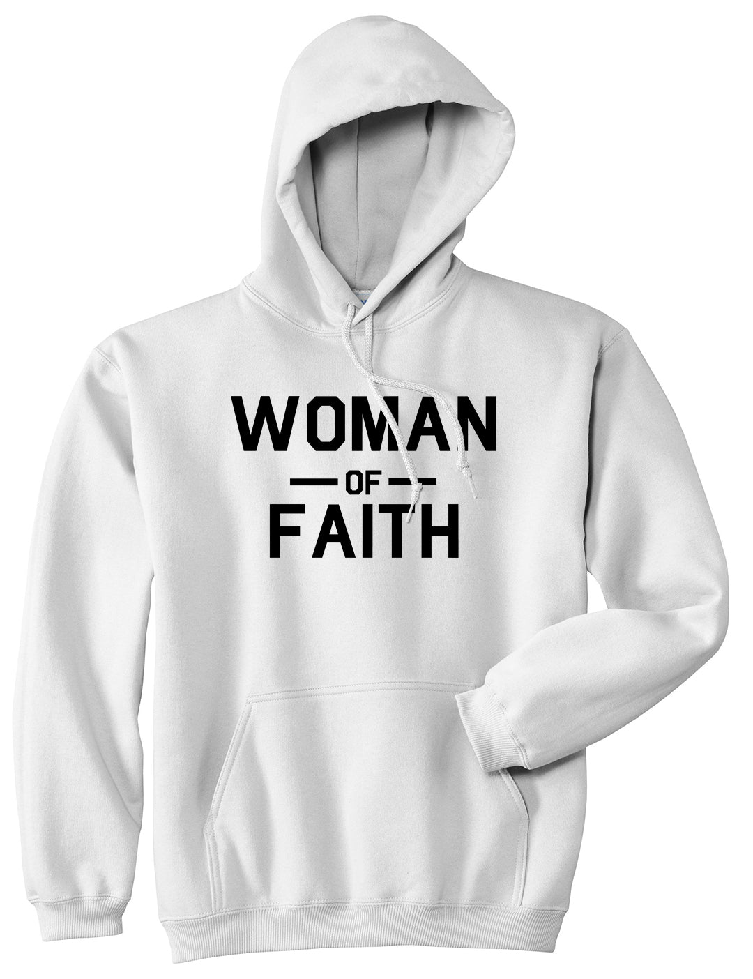 Woman Of Faith God Mens White Pullover Hoodie by KINGS OF NY