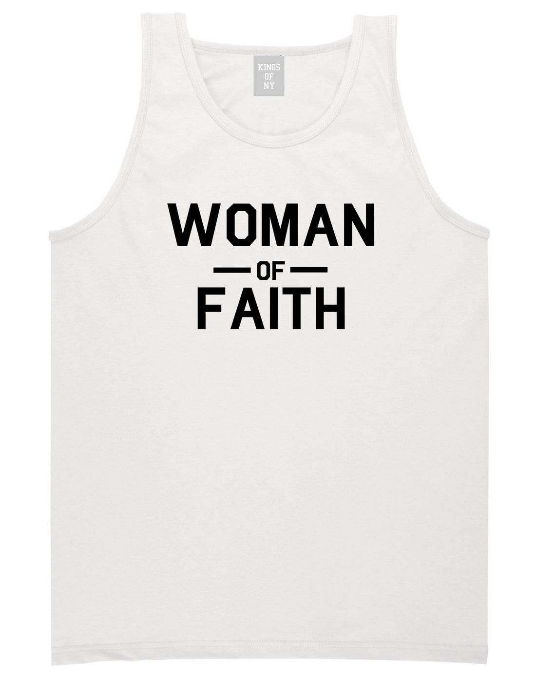 Woman Of Faith God Mens White Tank Top Shirt by KINGS OF NY