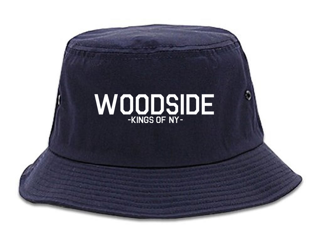 Woodside Queens New York Mens Snapback Hat Navy Blue