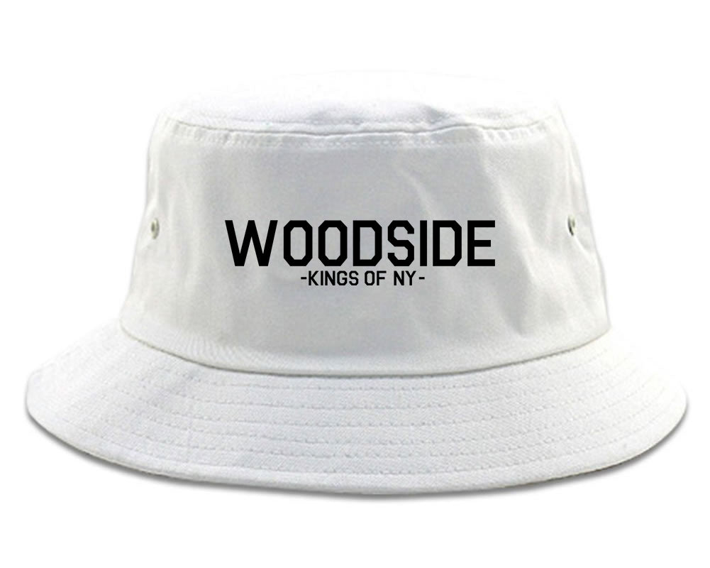 Woodside Queens New York Mens Snapback Hat White