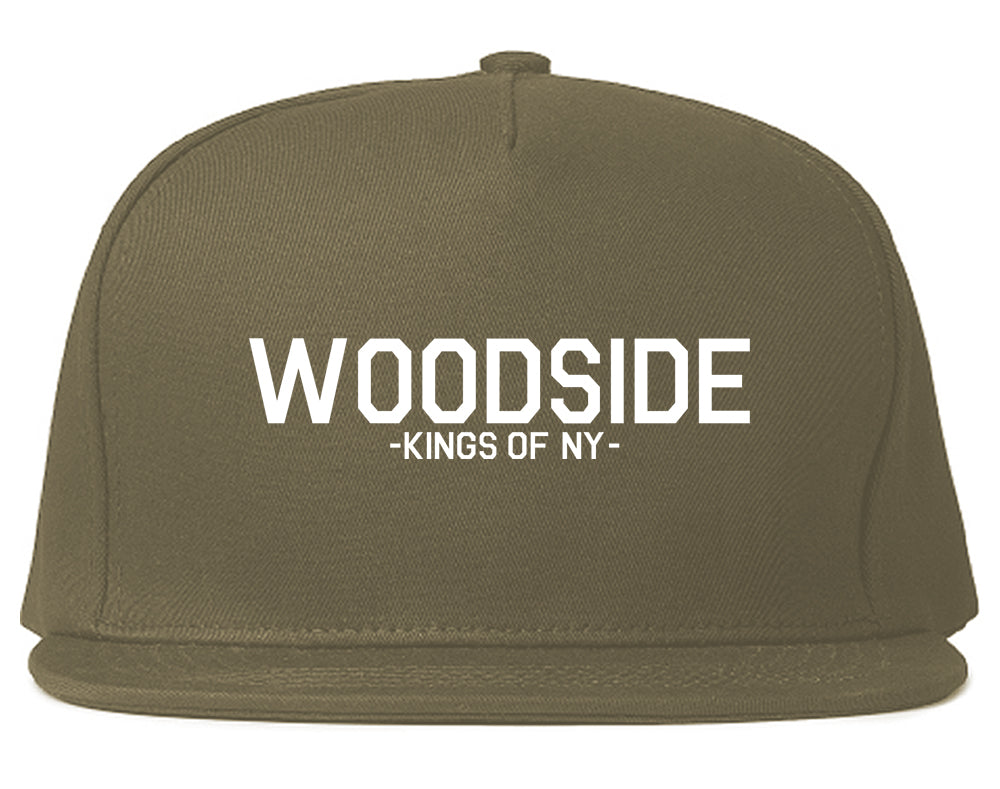 Woodside Queens New York Mens Snapback Hat Grey