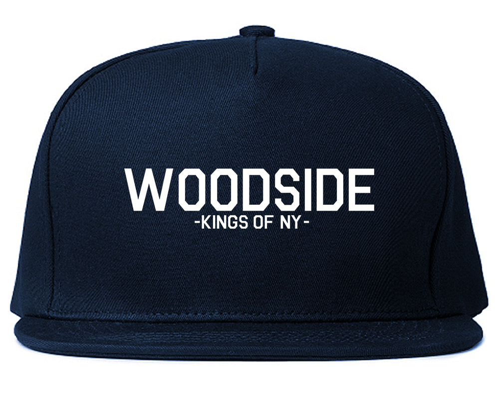Woodside Queens New York Mens Snapback Hat Navy Blue