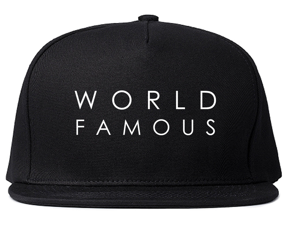 World_Famous Black Snapback Hat