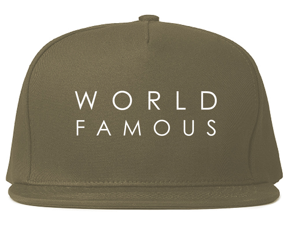 World_Famous Grey Snapback Hat