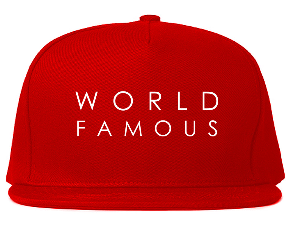 World_Famous Red Snapback Hat