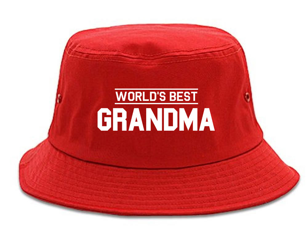 Worlds Best Grandma Gift Mens Snapback Hat Red