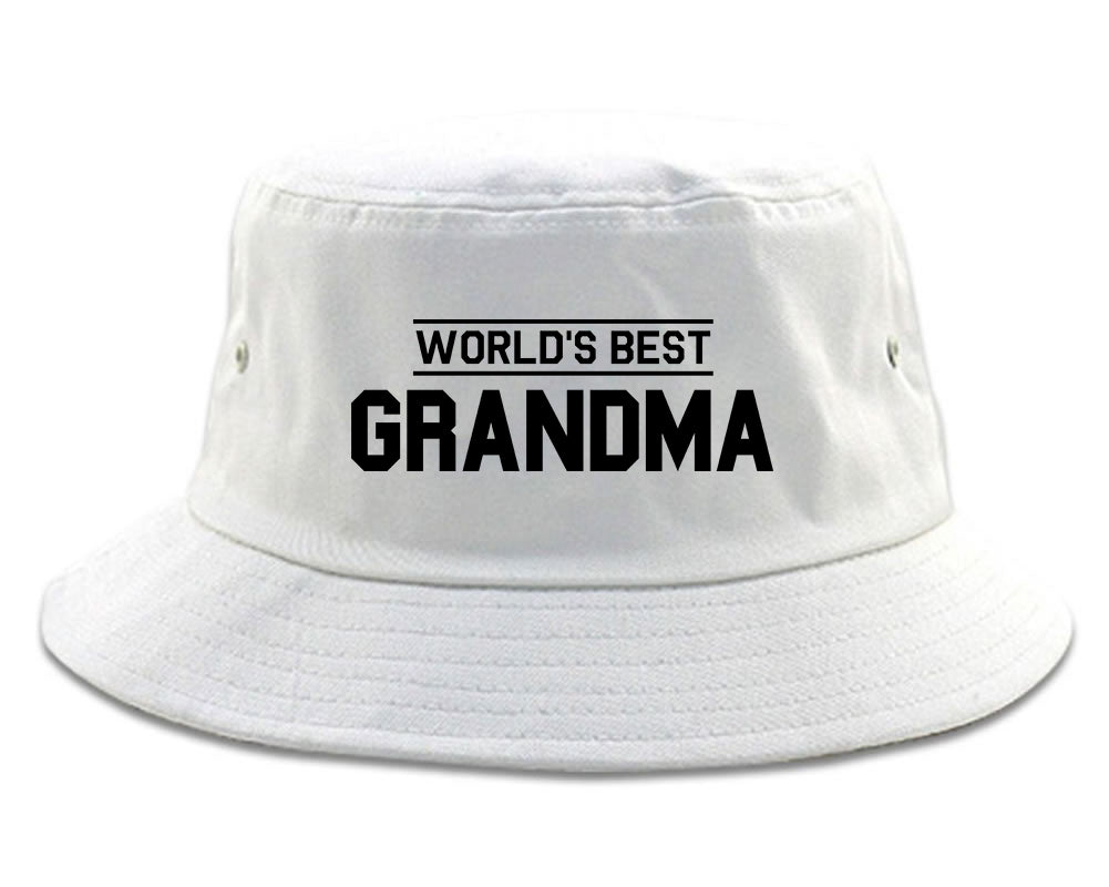 Worlds Best Grandma Gift Mens Snapback Hat White