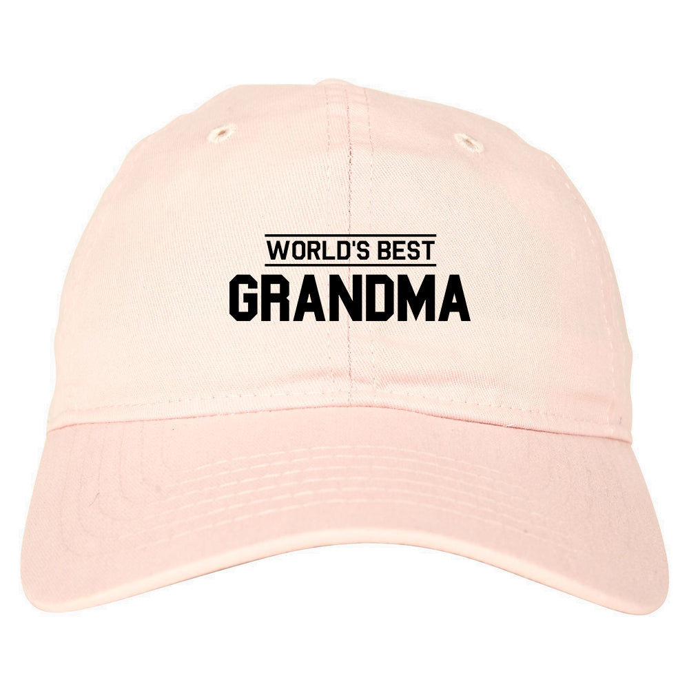 Worlds Best Grandma Gift Mens Dad Hat Baseball Cap Pink