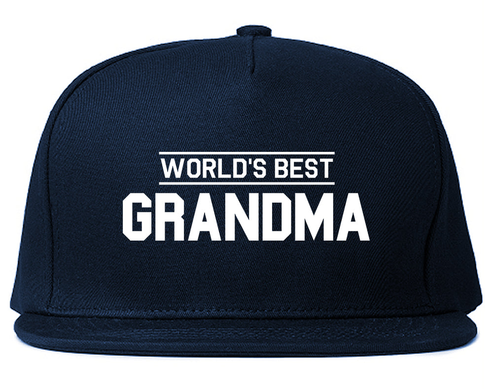 Worlds Best Grandma Gift Mens Snapback Hat Navy Blue