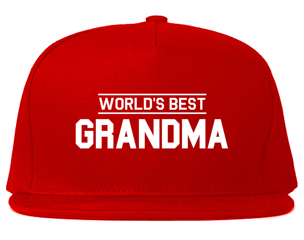 Worlds Best Grandma Gift Mens Snapback Hat Red
