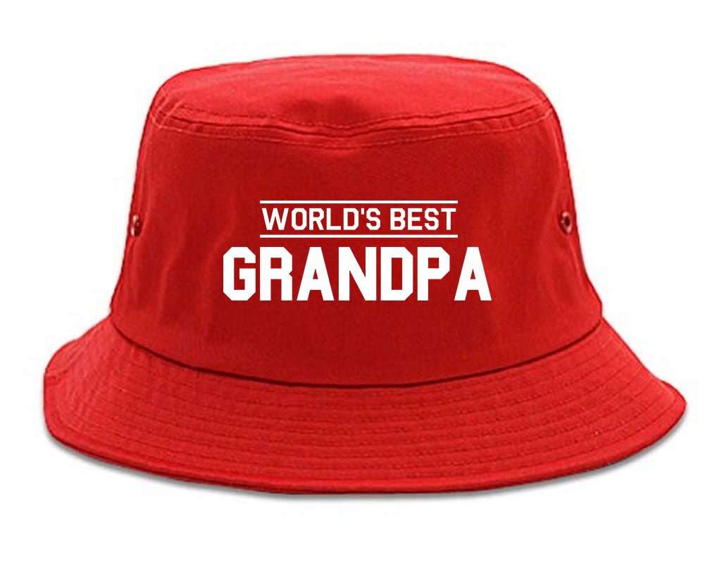 Worlds Best Grandpa Gift Mens Snapback Hat Red