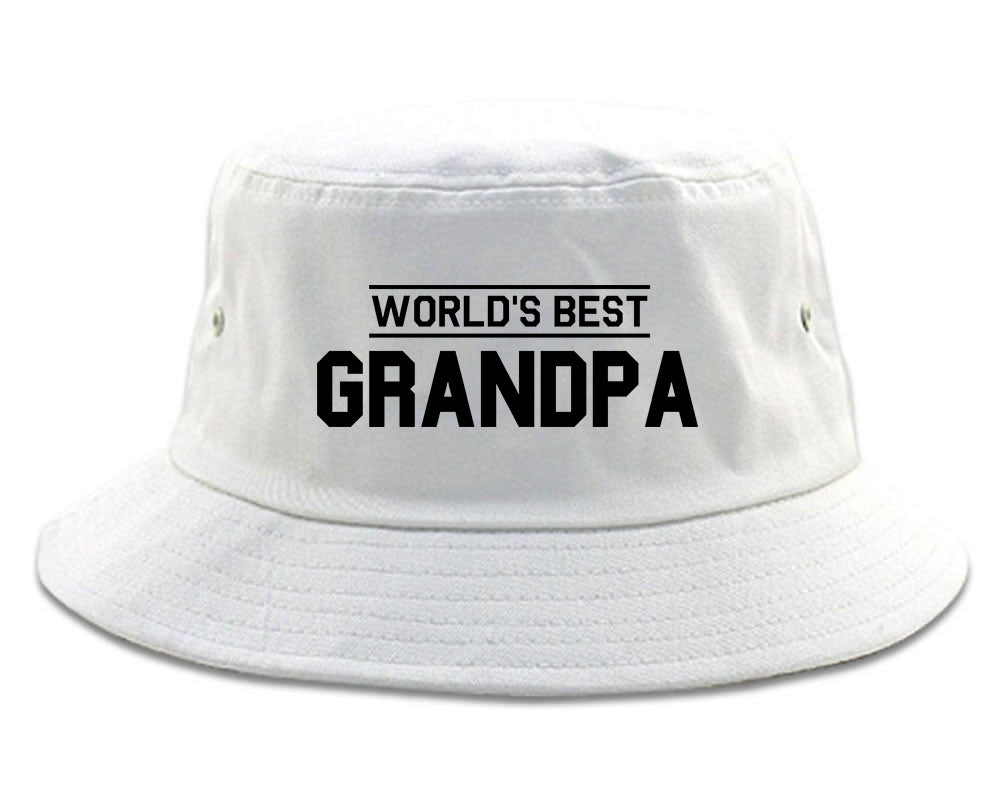 Worlds Best Grandpa Gift Mens Snapback Hat White