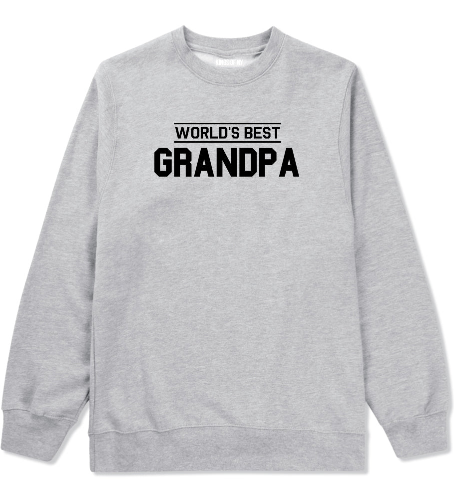 Worlds Best Grandpa Gift Mens Crewneck Sweatshirt Grey