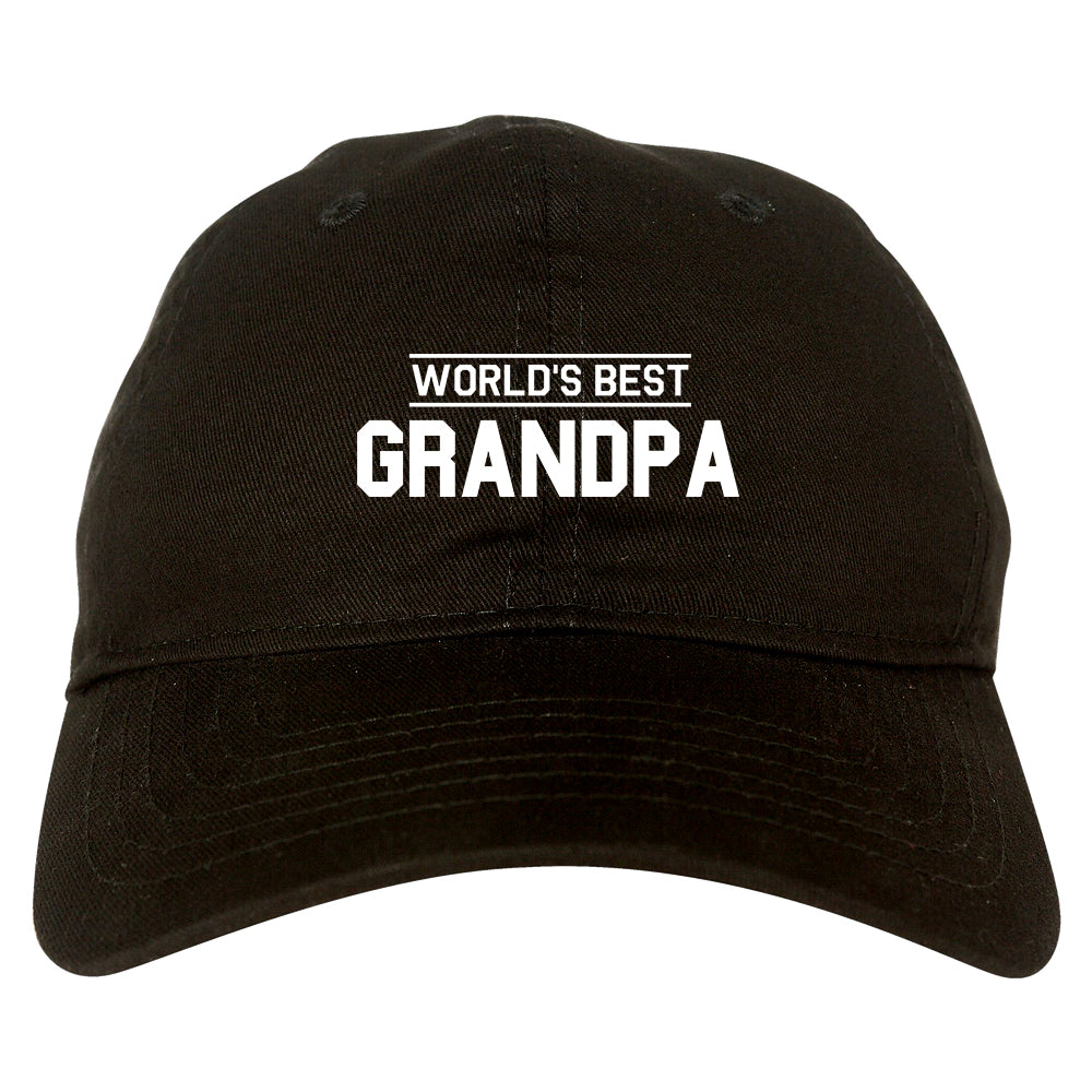 Worlds Best Grandpa Gift Mens Dad Hat Baseball Cap Black