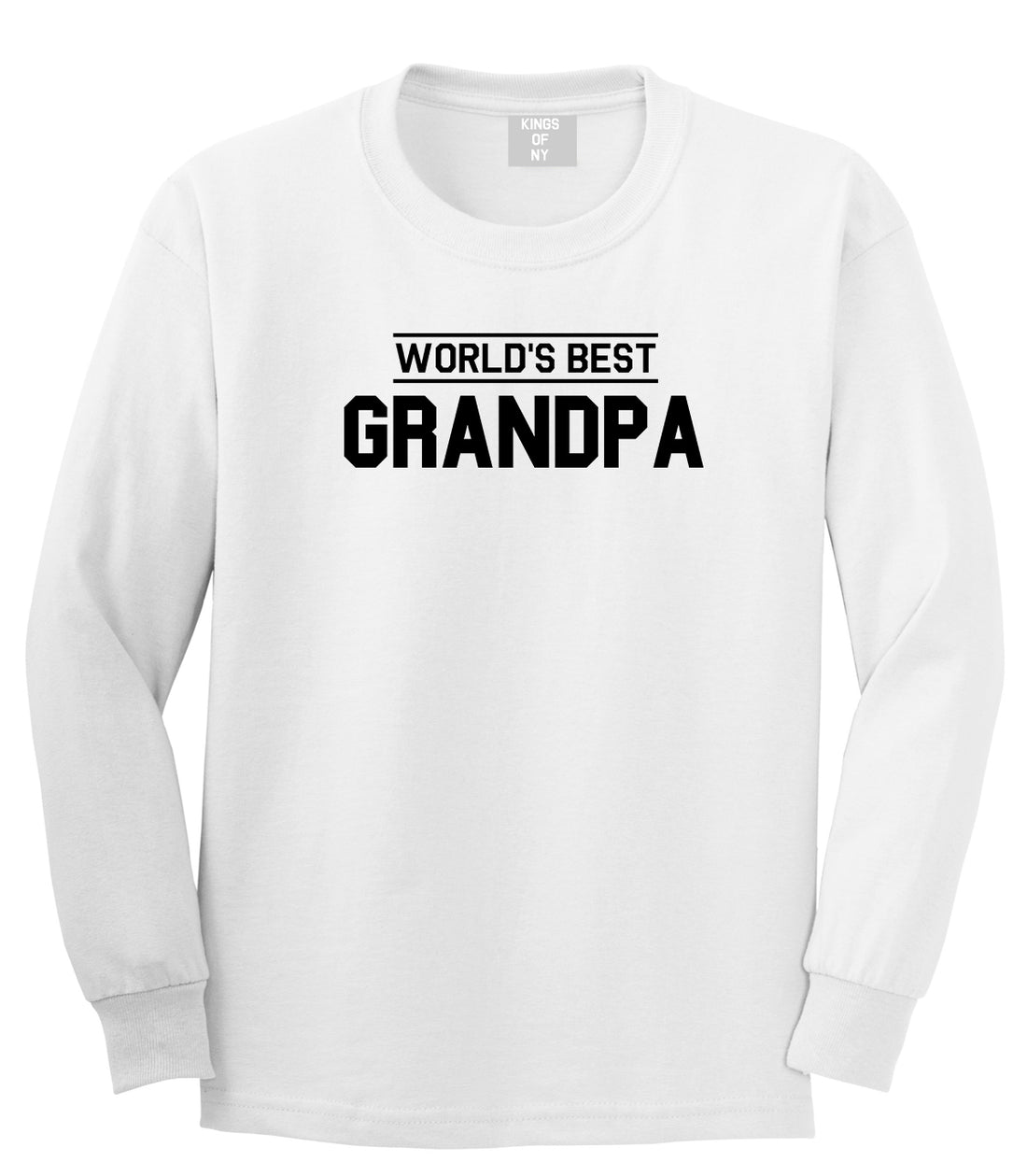 Worlds Best Grandpa Gift Mens Long Sleeve T-Shirt White