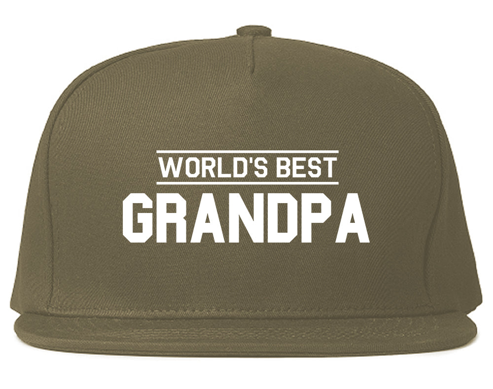 Worlds Best Grandpa Gift Mens Snapback Hat Grey