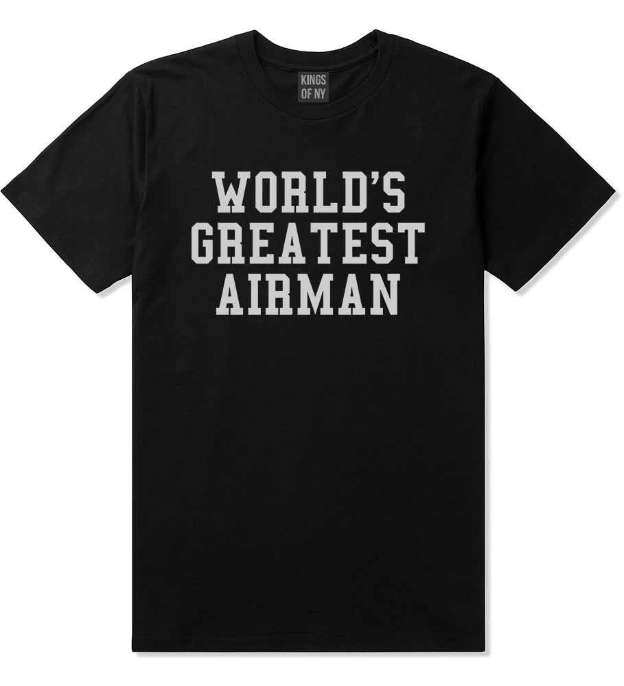 Worlds Greatest Airman Pilot Mens T-Shirt Black