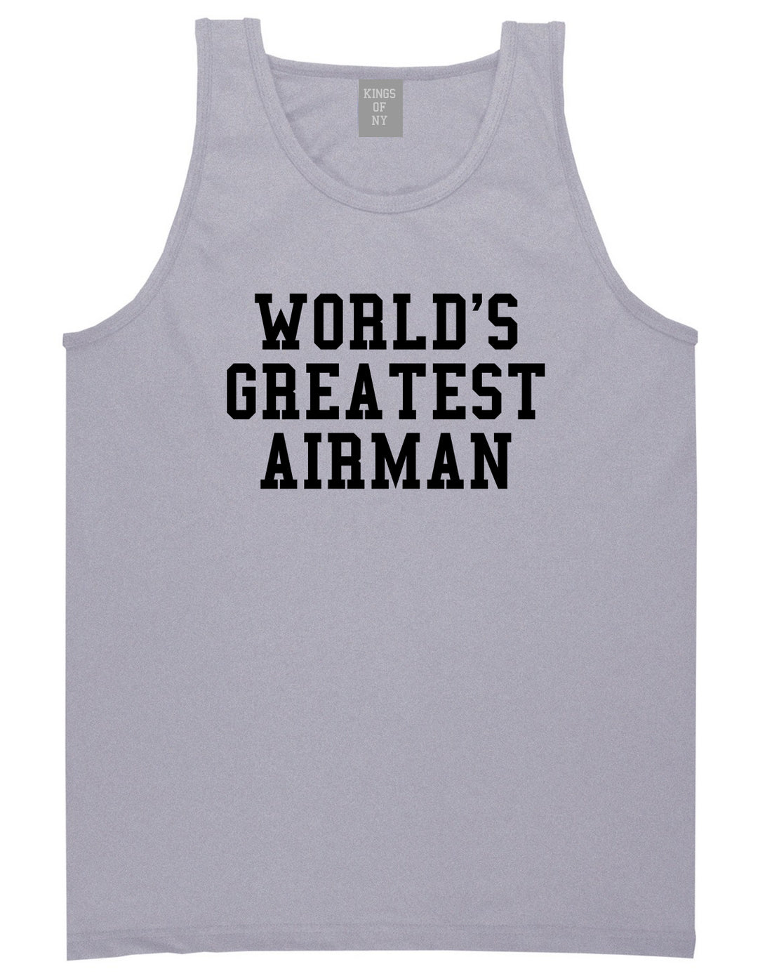 Worlds Greatest Airman Pilot Mens Tank Top T-Shirt Grey