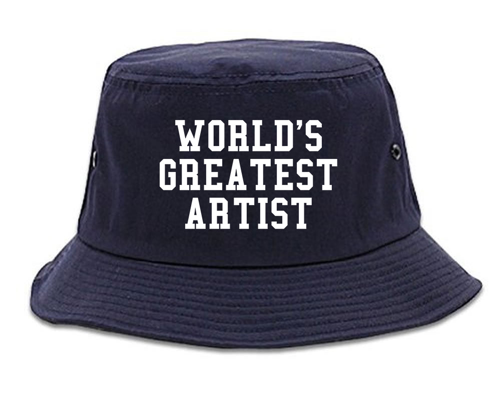 Worlds Greatest Artist Art Graphic Designer Mens Bucket Hat Navy Blue